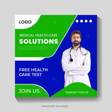Tıbbi Sağlık Çözümleri, Sosyal Medya Posta Tasarım Şablonu