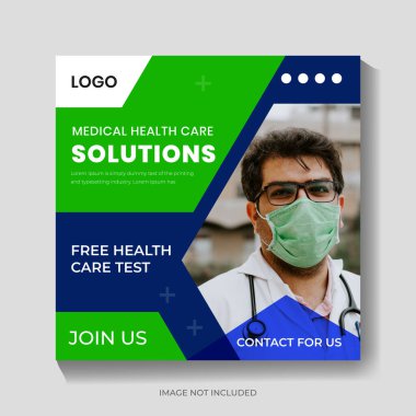 Tıbbi Sağlık Çözümleri, Sosyal Medya Posta Tasarım Şablonu