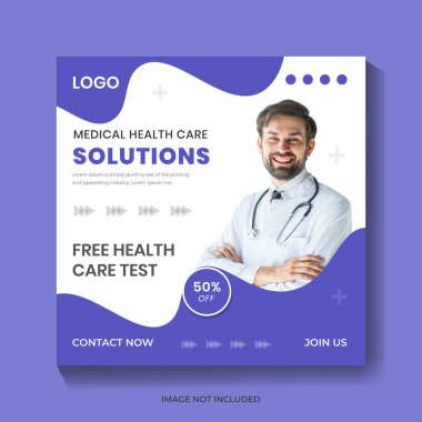 Tıbbi Sağlık Çözümleri, Sosyal Medya Posta Tasarım Şablonu