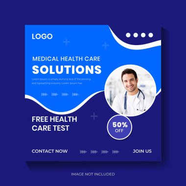 Tıbbi sosyal medya postası veya kare sosyal medya pankart tasarım şablonu