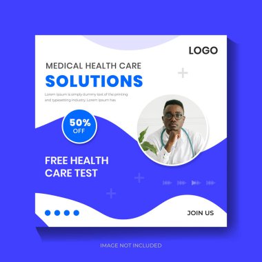Tıbbi sosyal medya postası veya kare sosyal medya pankart tasarım şablonu