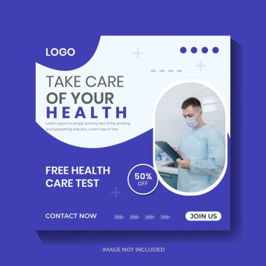 Tıbbi sosyal medya postası veya kare sosyal medya pankart tasarım şablonu