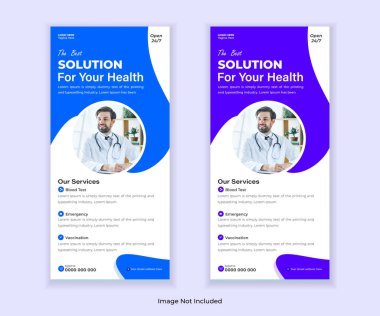 Medikal DL Flyer ve Rollup Banner Tasarım Şablonu