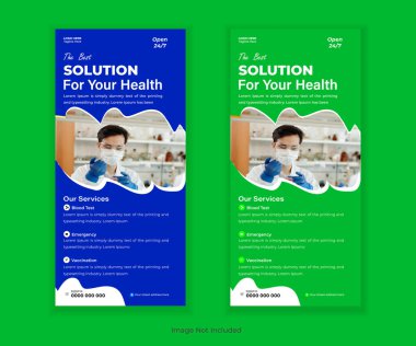 Profesyonel Tıbbi Katlama Sancağı, DL Flyer ve Rack Kart Şablonu