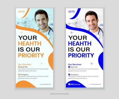 Yaratıcı rulo pankart ve DL pilot tasarım şablonu