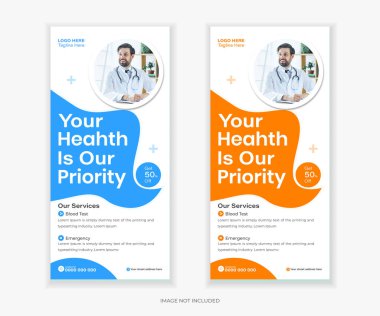 Yaratıcı rulo pankart ve DL pilot tasarım şablonu