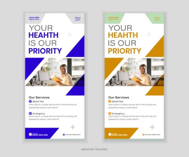 Modern katlanabilir pankart ve DL pilot tasarım şablonu