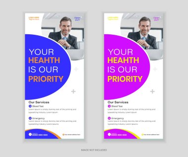 Modern katlanabilir pankart ve DL pilot tasarım şablonu