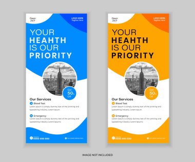 Modern katlanabilir pankart, raf kartı ve DL pilot tasarım şablonu