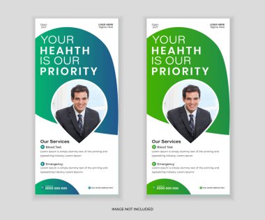 Modern katlanabilir pankart, raf kartı ve DL pilot tasarım şablonu