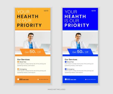 Modern katlanabilir pankart, raf kartı ve DL pilot tasarım şablonu