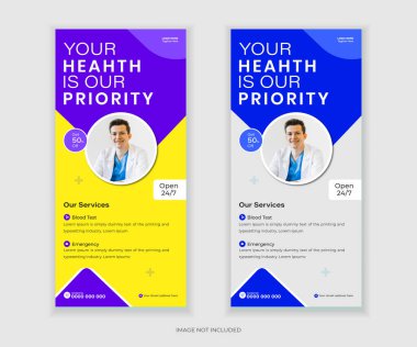 Modern katlanabilir pankart, raf kartı ve DL pilot tasarım şablonu