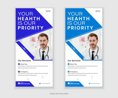 Modern katlanabilir pankart, raf kartı ve DL pilot tasarım şablonu