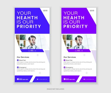 Modern katlanabilir pankart, raf kartı ve DL pilot tasarım şablonu