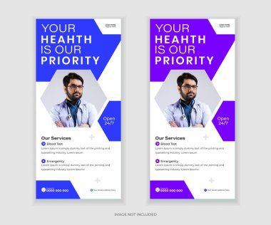 Modern katlanabilir pankart, raf kartı ve DL pilot tasarım şablonu