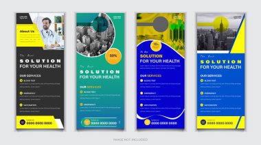 Tıbbi kapı askısı, raf kartı, DL broşürü ve pankart tasarımı