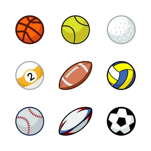 a set of different sports balls and balls icon vector illustration