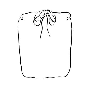 Garip dikdörtgen kenarlı, kurdeleli, karalama çizgili karalama çizgisi kabataslak. Vektör illüstrasyonu