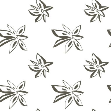 Elle çizilmiş yeşil anason çiçekleri yumuşak botanik tarzında taze, pürüzsüz desen. Çevre ambalajı, mutfak dekorasyonu ve kumaş baskıları için ideal. Vektör illüstrasyonu.