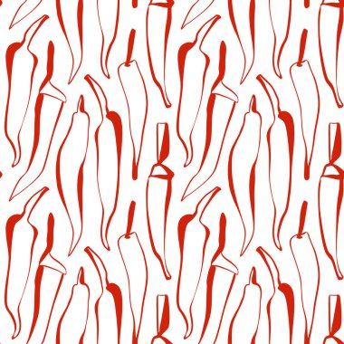 Kalın kırmızı bibersiz kalıp, modern minimum baharat etiketi, mutfak ambalajı restoran menüleri ve yüzey tasarımı için mükemmel görünüyor. Vektör illüstrasyonu.