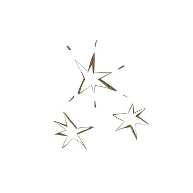 Yapıştırma kırtasiyesi ev dekorasyonu için ideal mistik el çizimi yıldızlar kümesi.