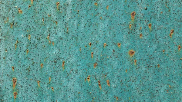 Stara Zardzewiała Metalowa Powierzchnia Popękaną Brudną Zieloną Farbą Tekstura Korozyjna — Zdjęcie stockowe