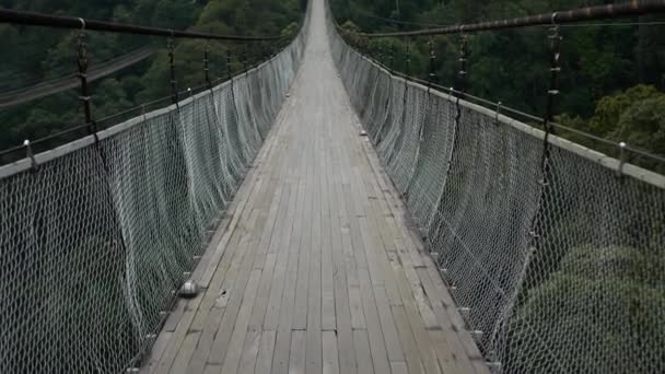 Gładko Poruszający Się Most Wiszący Najdłuższy Most Wiszący Południowo Wschodniej — Wideo stockowe