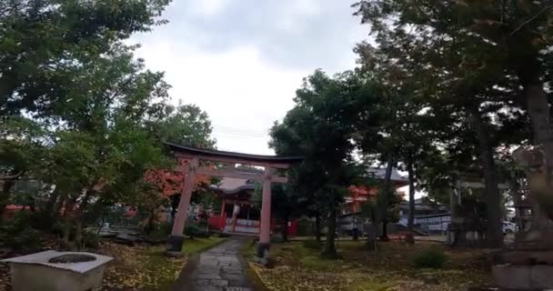Осень Киото Япония Исторический Храм Имахи Джингу Храм Ямагути Инари — стоковое видео