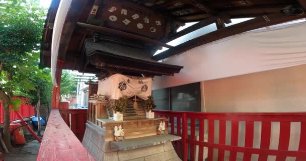 Caminando Por Asakusa Por Mañana Pequeño Santuario Asakusa Santuario Inari — Vídeos de Stock