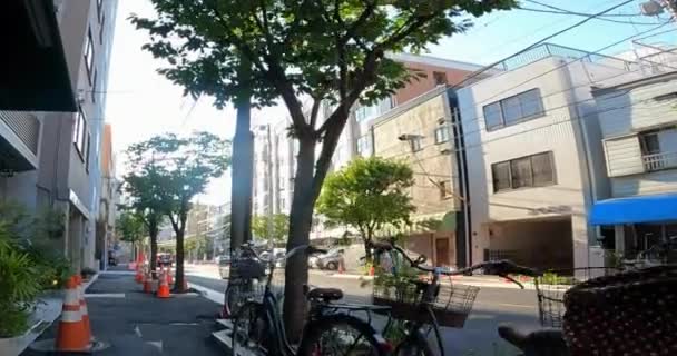 Японія Токіо Асакуса Тиха Звичайна Вулиця Вранці Іноді Офісні Працівники — стокове відео
