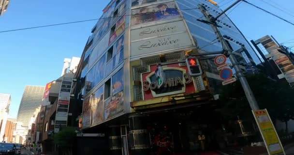 Japan Tokyo Shinjuku Morning Sidewalk Big Citythe Nightlife Welcomes Morning — 图库视频影像