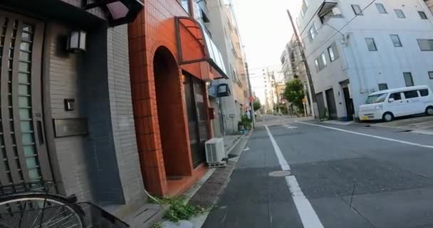 Asakusa Taito Tokio Japonia Okolica Mieszkalna Asakusa Ulica Poranna Jest — Wideo stockowe