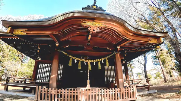 stock image Wooden shrine building of Tengata Hoshi Shrine, Nagasaki, Nagareyama, Chiba Prefecture