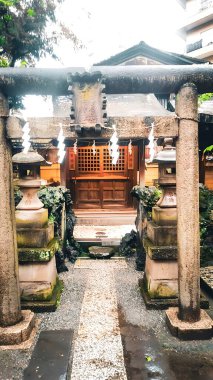 Shrine on a rainy day, Ono Terasaki Shrine, Shitaya, Taito Ward.A shrine located in Shitaya, Taito-ku, Tokyo. Its origins date back to 852 (the second year of Jinju) when local residents enshrined Ono no Takamura in Terasaki, Ueno. clipart