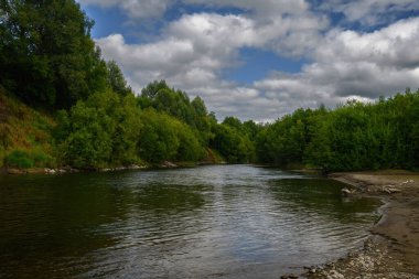 Ormandaki küçük nehir, Rusya.