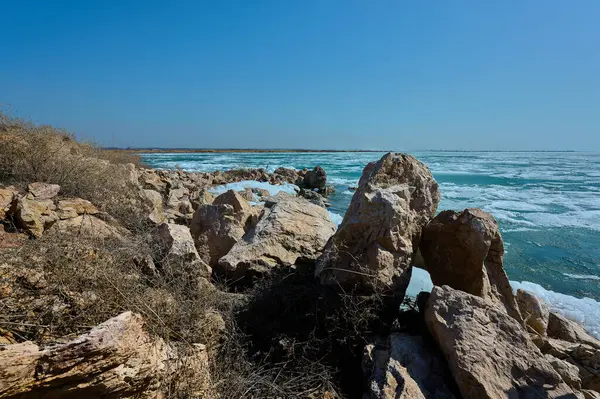 İsrail 'in kuzeyindeki sahil manzarası