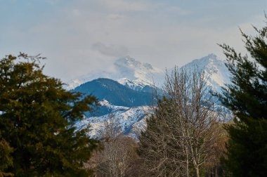 Fuji Dağı ve kış mevsiminde kar, Japonya