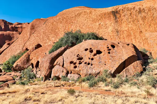 stock image Hiking around Uluru Ayers Rock. Northern Territory. Australia - Date: 27 - 08 - 2023