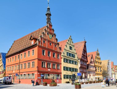 Almanya Bavyera Romantik Yolu. Tarihsel Altstadt Dinkelsbuhl. Eski Şehir - Tarih: 22 - 04 - 2023