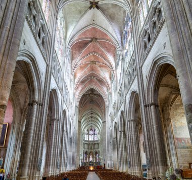 Auxerre Katedrali, Saint Etienne. Burgundy Fransa. - Tarih: 25 - 07 - 2023