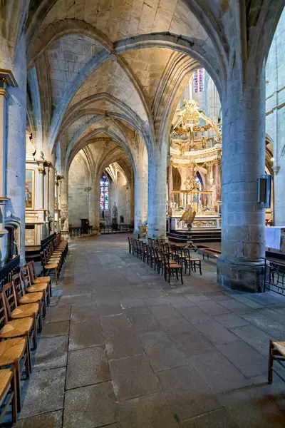 stock image Dinan Brittany France. Basilica of St Saviour - Date: 03 - 08 - 2023