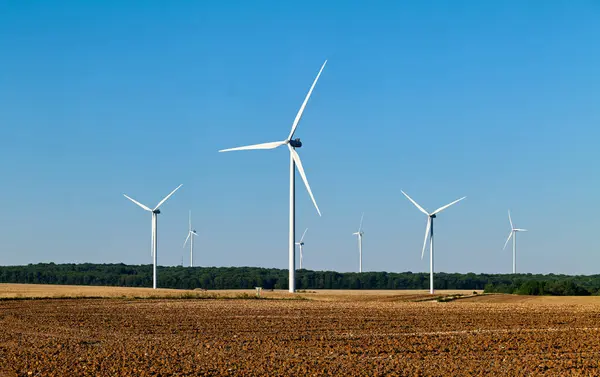 Bourgogne France Wind Power Plant Wind Turbines Date 2023 Stock Photo