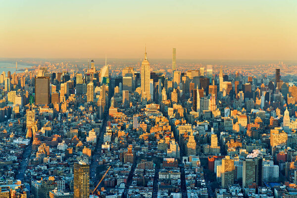 New York. Manhattan. United States. Aerial View Downtown - Date: 05 - 01 - 2022