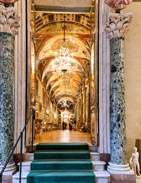 Rome Lazio Italy. The Doria Pamphilj Gallery is a large art collection housed in the Palazzo Doria Pamphilj. Galleria degli specchi (mirrors gallery) - Date: 03 - 11 - 2023