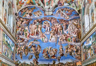 Rome Lazio Italy. The Vatican Museums in Vatican City. Sistine Chapel by Michelangelo. The Last Judgement - Date: 05 - 11 - 2023 clipart