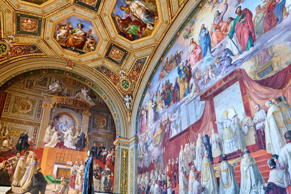 Rome Lazio Italy. The Vatican Museums in Vatican City. Raphael rooms frescoes - Date: 05 - 11 - 2023