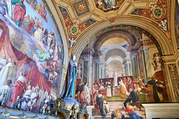 Rome Lazio Italy. The Vatican Museums in Vatican City. Raphael rooms frescoes - Date: 05 - 11 - 2023