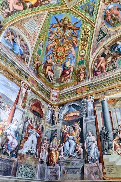 stock image Rome Lazio Italy. The Vatican Museums in Vatican City. Raphael rooms frescoes - Date: 05 - 11 - 2023