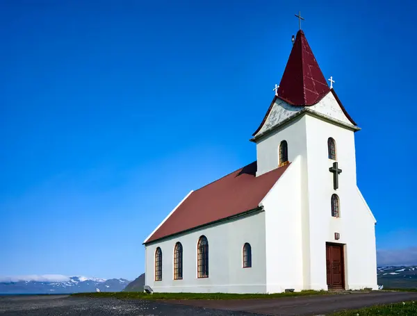 stock image Ingjaldsholskirkja church in Helissandur. Snaefellsnes peninsula. Iceland - Date: 16 - 07 - 2023