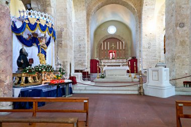 Gerace Calabria İtalya. Norman Katedrali 'nin İçi - Tarih: 24 - 08 - 2023